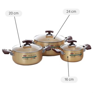 Bộ 3 nồi nhôm anod Sunhouse SH6634