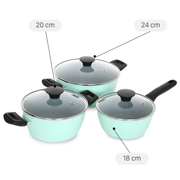 Bộ nồi quánh nhôm chống dính Green Cook GCS229-T1